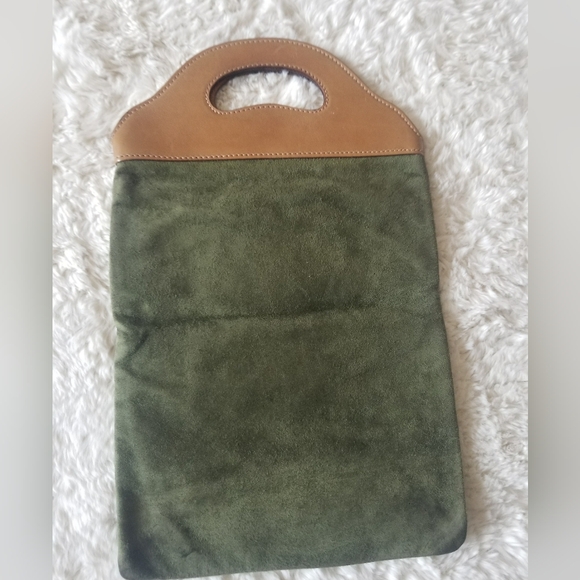 Vintage GUCCI Suede Olive Green Tote - Picture 3 of 7